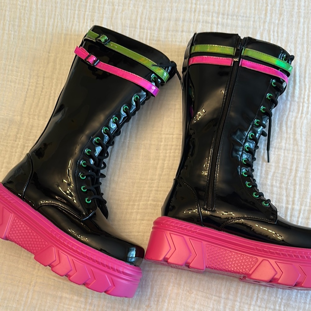 New Dolls Kill x Koi Footwear Electric Tomorrow Stomper Rave Boots